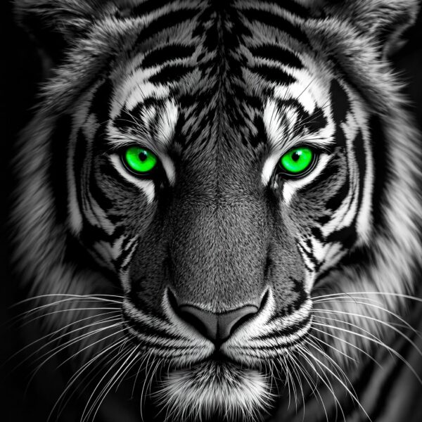 Tiger with green eyes