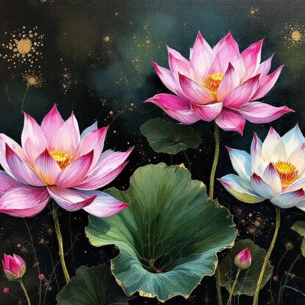 Lotus in black water
