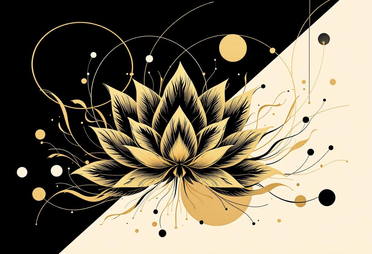 Black/Gold Lotus