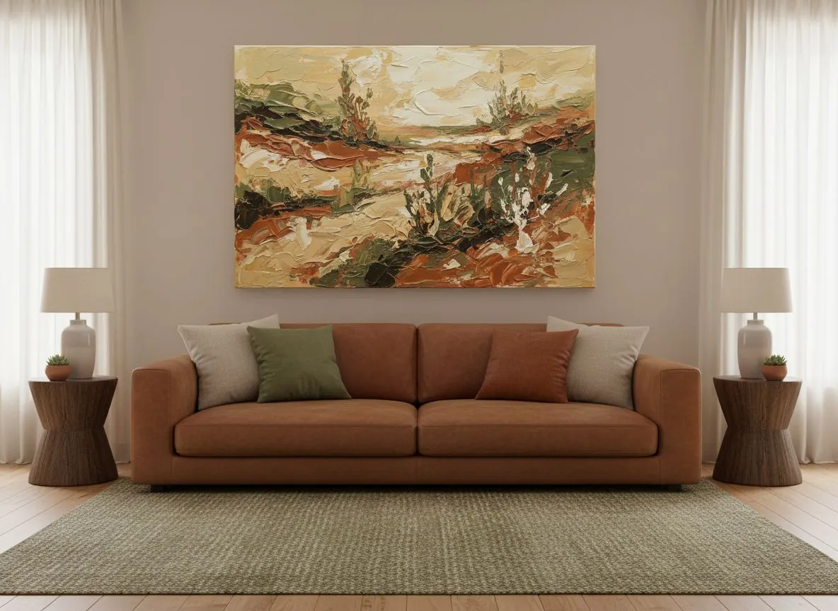 Abstract landschap aard kleuren - Afbeelding 5