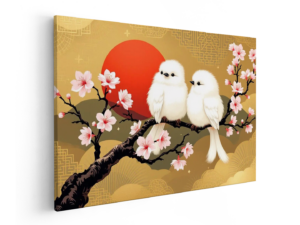 Vogeltjes met gouden achtergrond