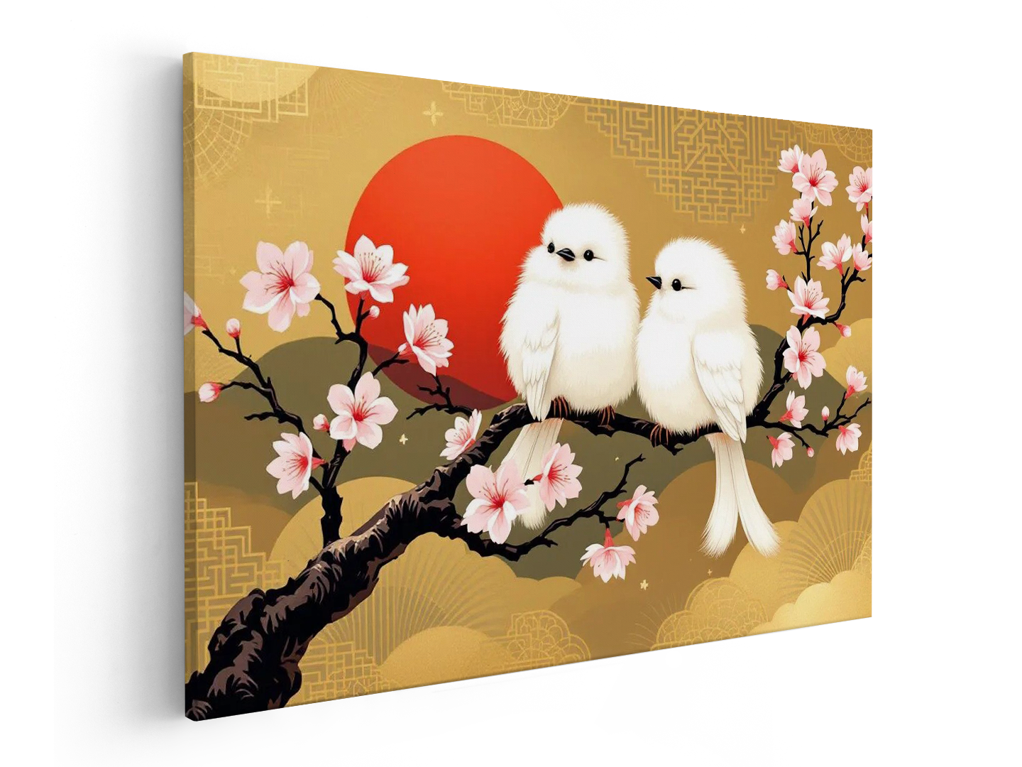 Vogeltjes met gouden achtergrond - Afbeelding 2