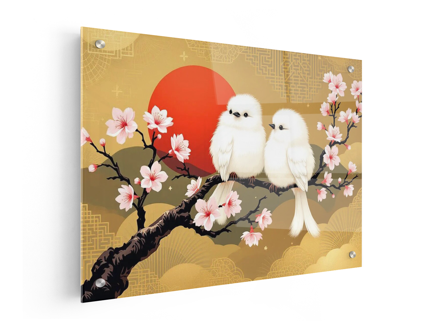 Vogeltjes met gouden achtergrond - Afbeelding 3