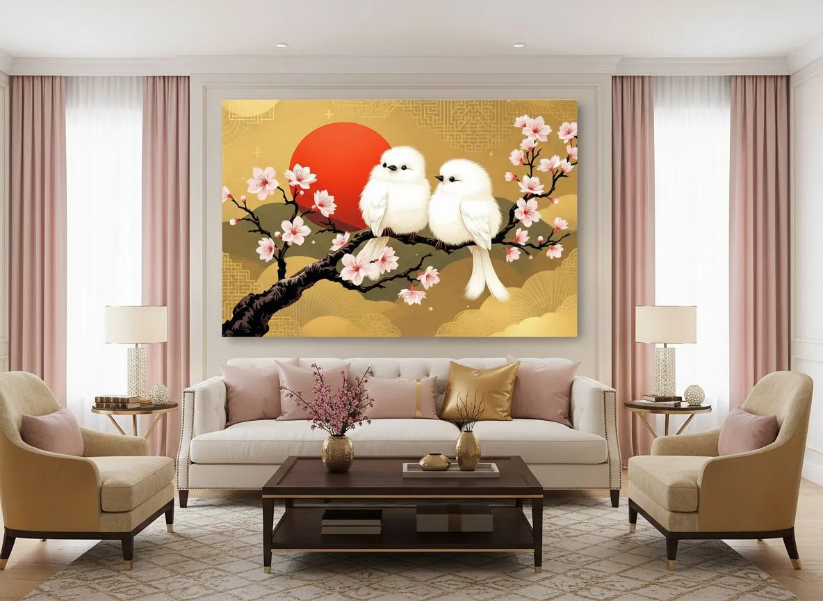 Vogeltjes met gouden achtergrond - Afbeelding 5