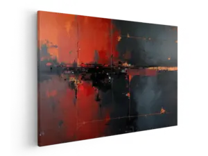 Abstract, zwart, rood en geel