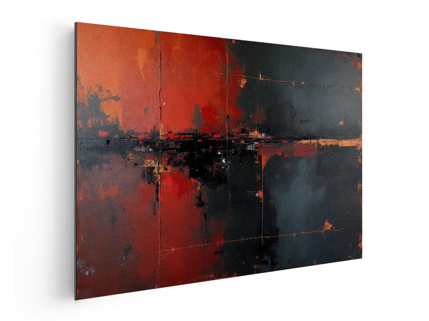 Abstract, zwart, rood en geel - Afbeelding 4