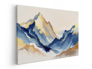 Abstracte bergen blauw en goud
