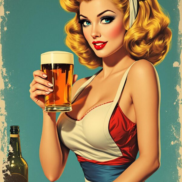 Amerikaanse pin-up serveerster