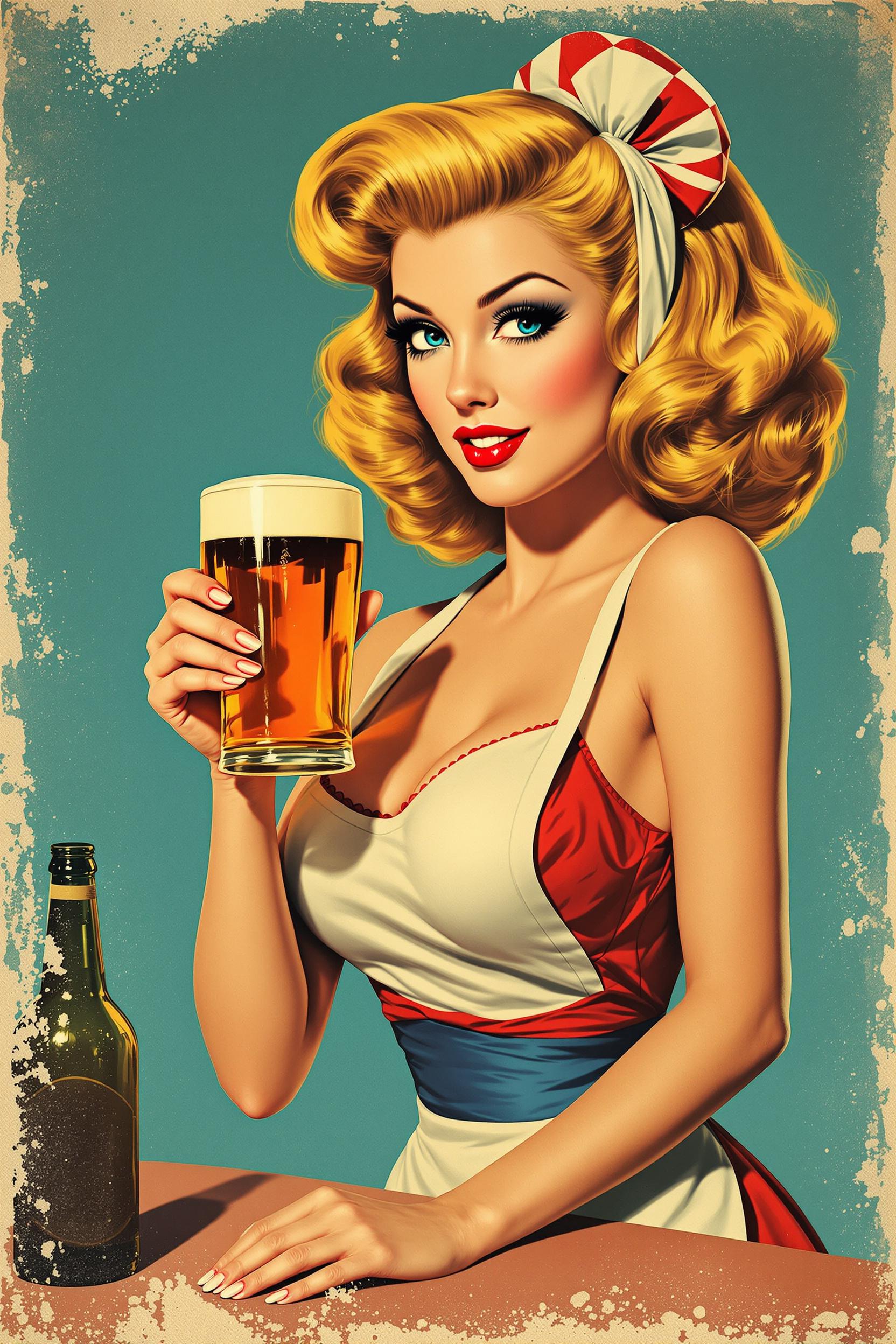 Amerikaanse pin-up serveerster