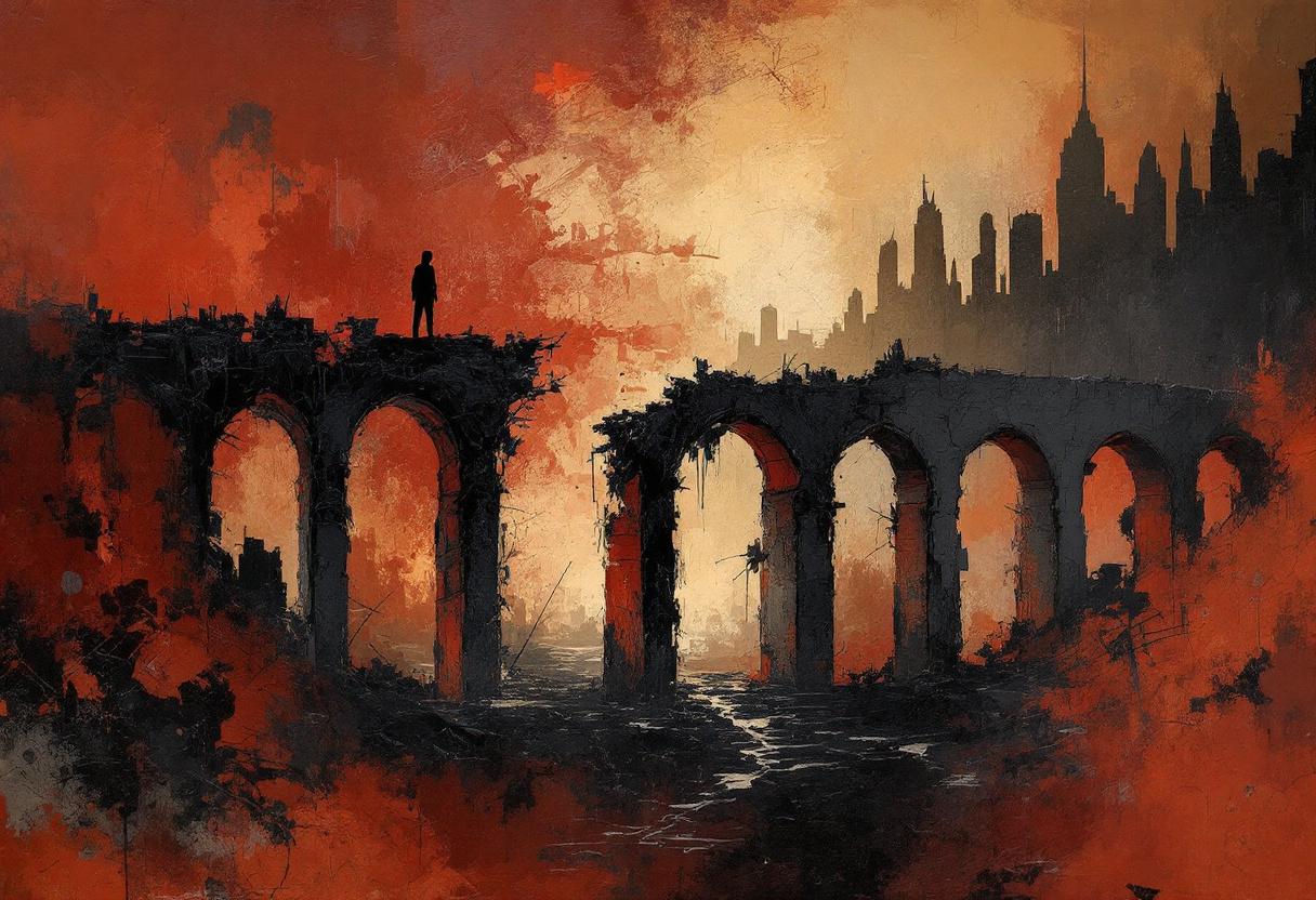 Gebroken brug abstract