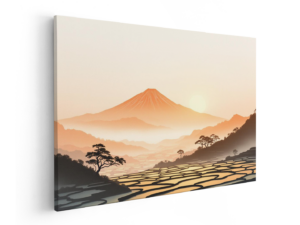 Fujisan en rijstvelden