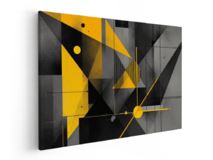 Geometrisch zwart, geel en staal