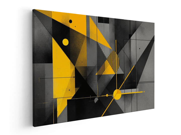 Geometrisch zwart, geel en staal - Afbeelding 2