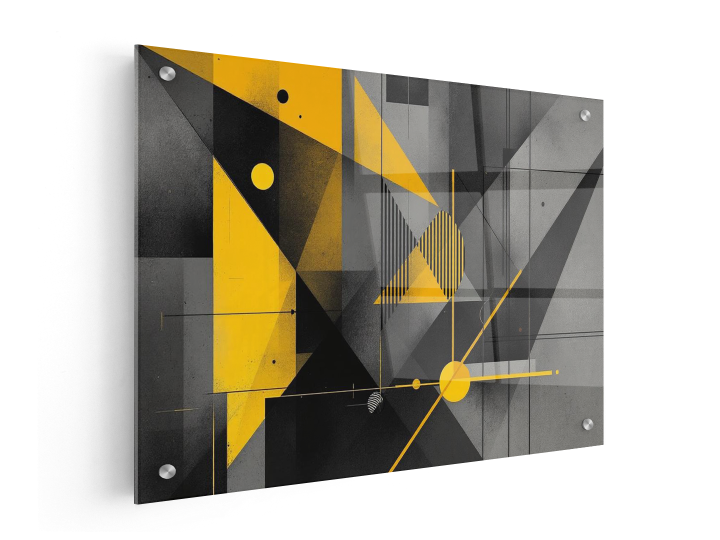 Geometrisch zwart, geel en staal - Afbeelding 3