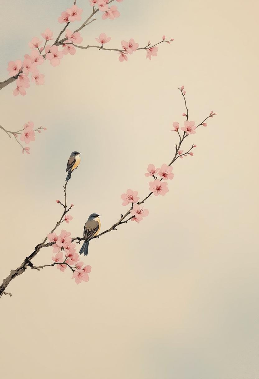 Sakura en vogeltjes
