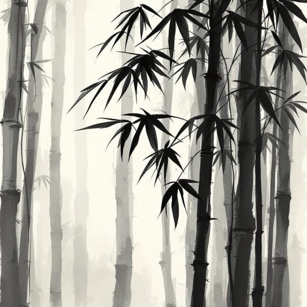 Bamboe sumi-e