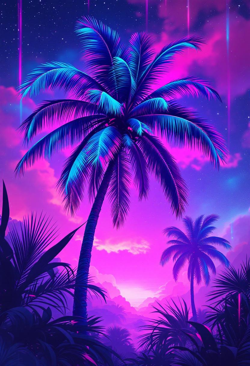 Vaporwave palmbomen