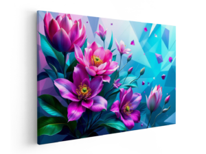 Bloemen met geometrische achtergrond