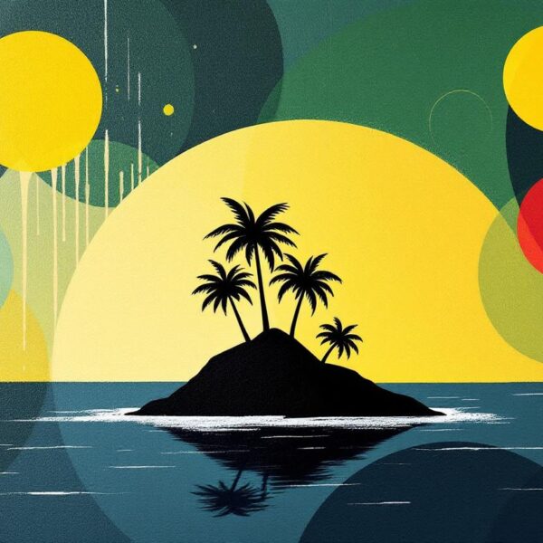 Onbewoond eiland abstract