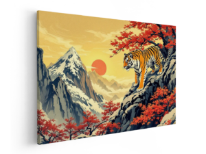 Tijger en bergen ukiyo-e