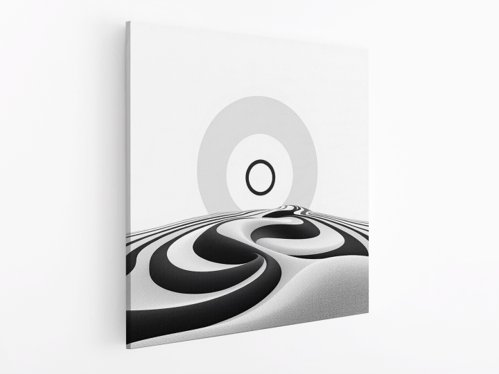 Zwart en wit abstract - Afbeelding 2