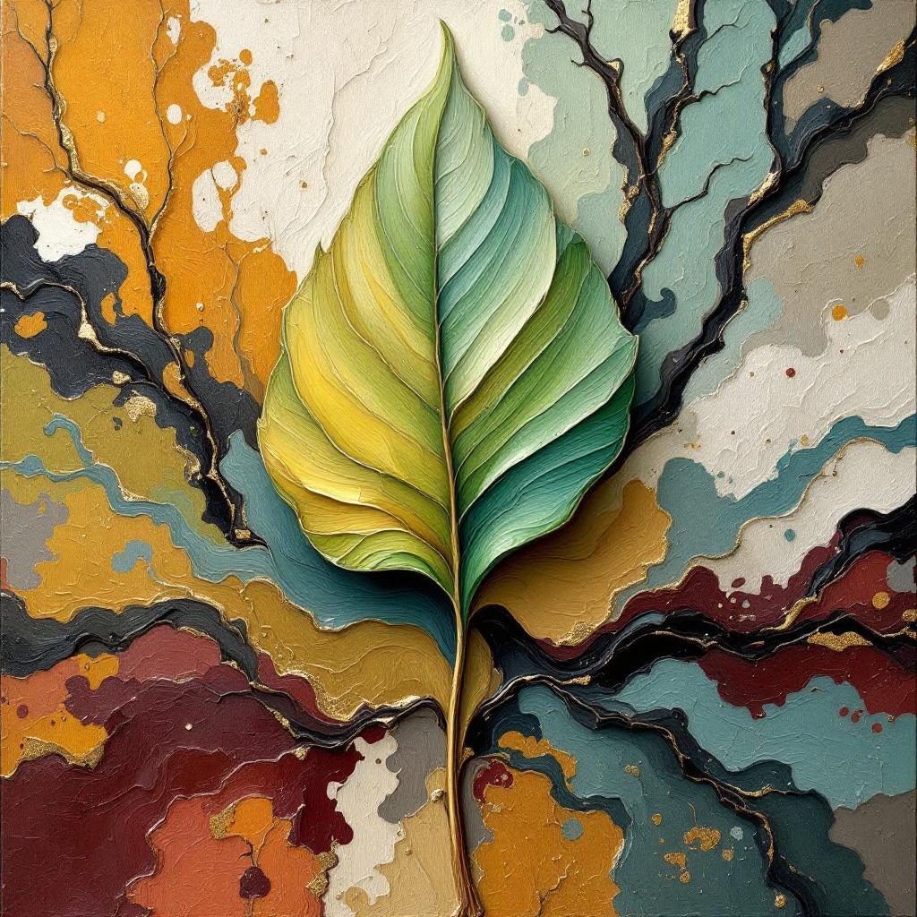 Blad met aardkleuren