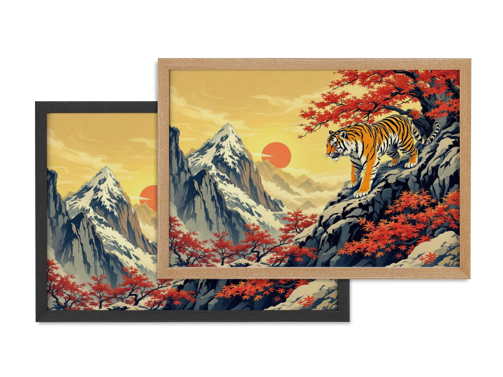 Tijger en bergen ukiyo-e - Afbeelding 6