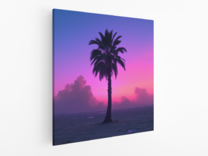 Palmboom met paarse lucht