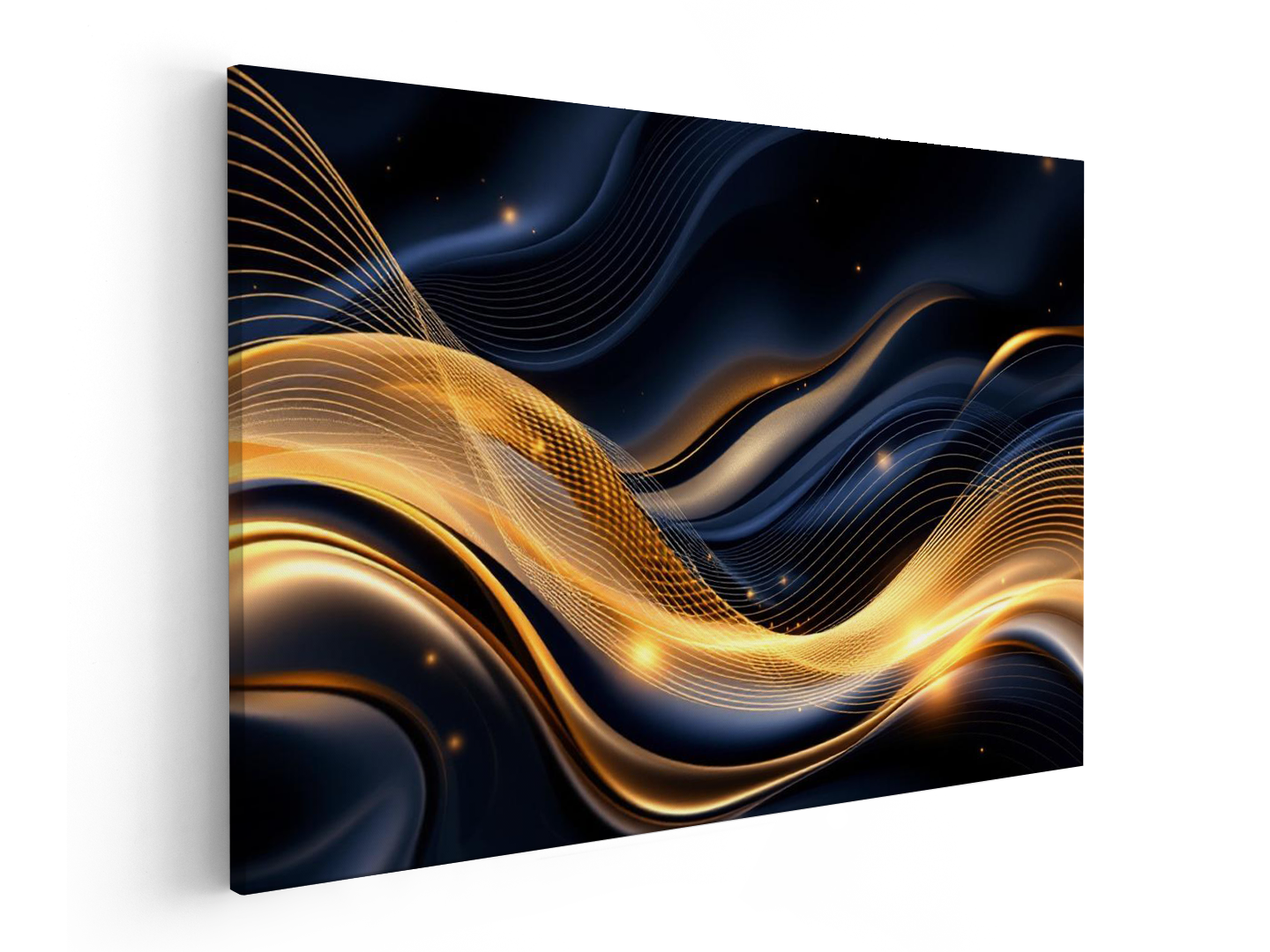 Goud en blauw abstract - Afbeelding 2