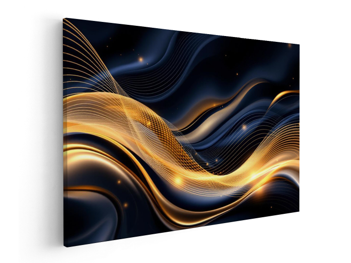 Goud en blauw abstract - Afbeelding 2