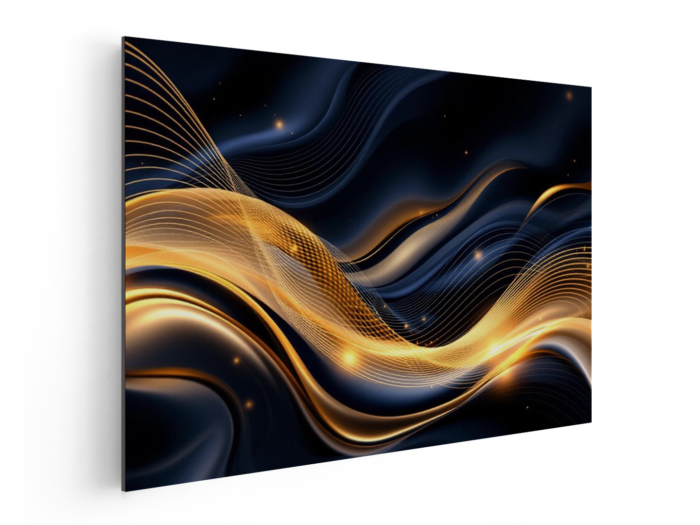 Goud en blauw abstract - Afbeelding 4