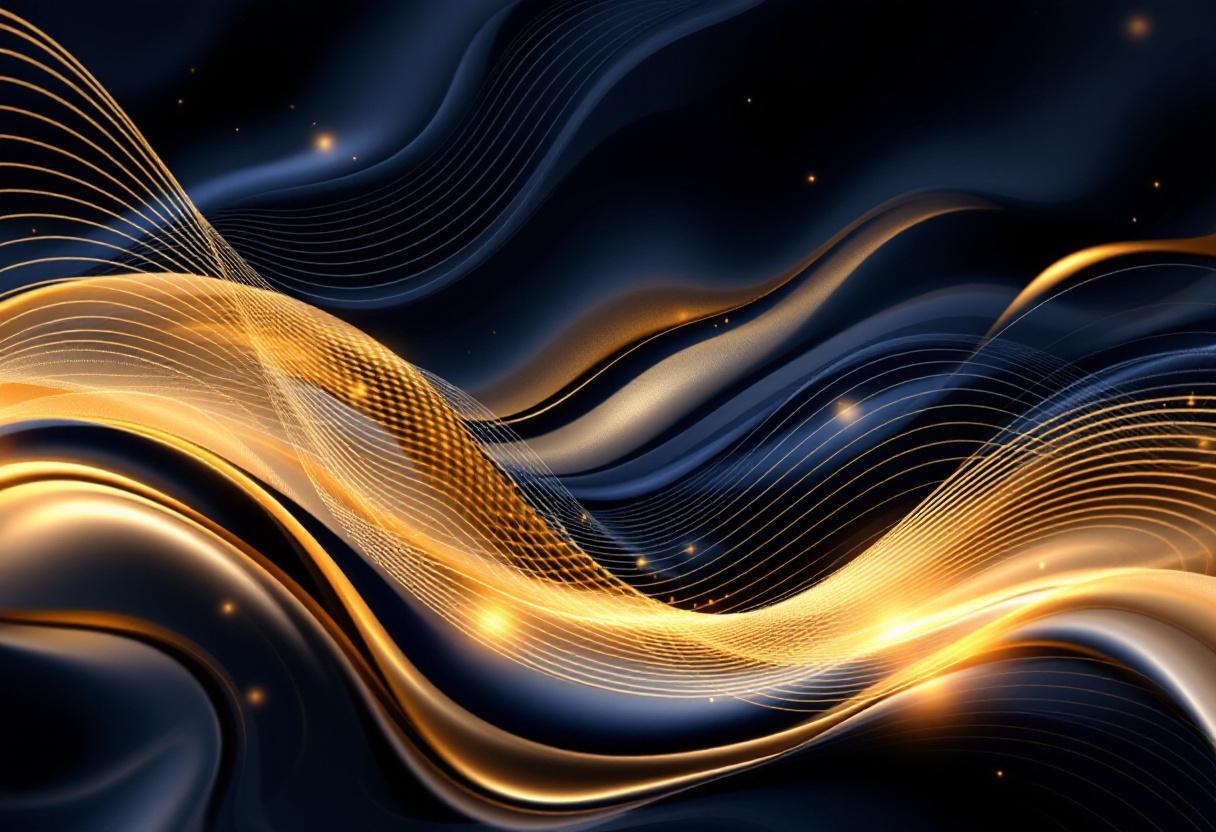 Goud en blauw abstract