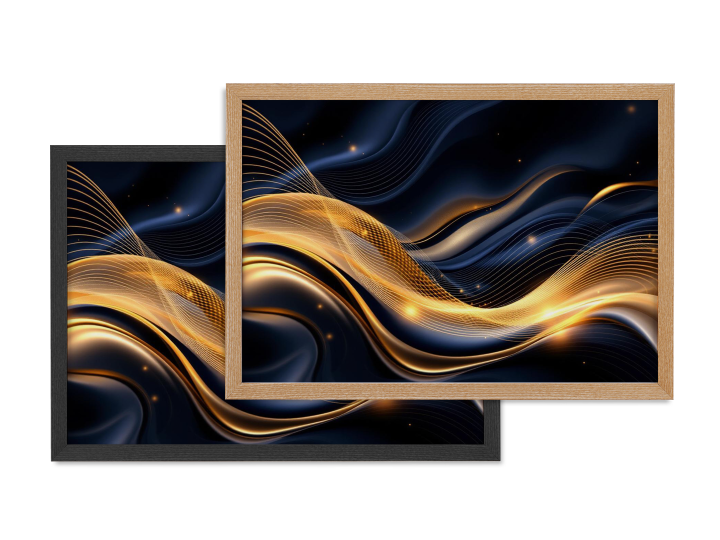 Goud en blauw abstract - Afbeelding 5