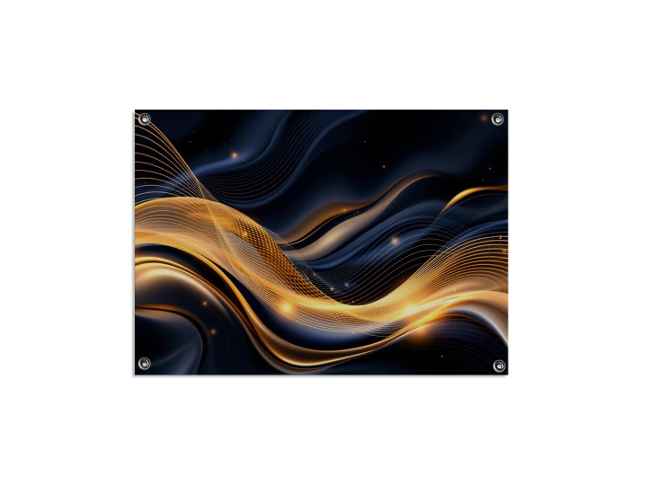 Goud en blauw abstract - Afbeelding 6