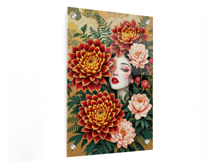 Geisha en bloemen - Afbeelding 3