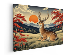 Hert in ukiyo-e stijl