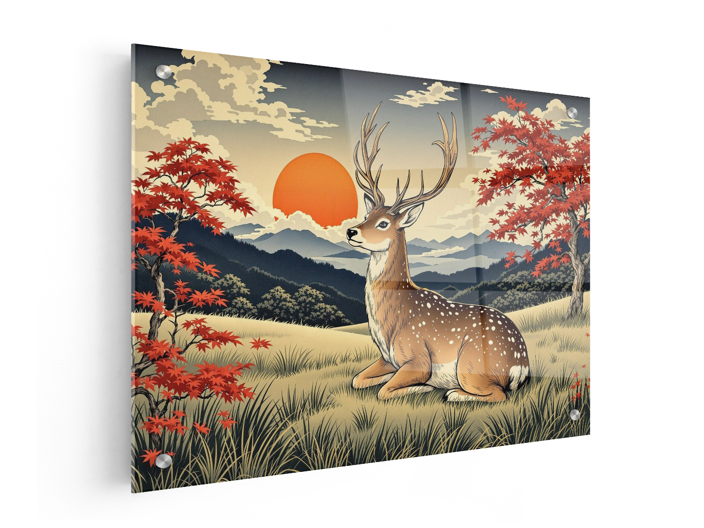 Hert in ukiyo-e stijl - Afbeelding 3