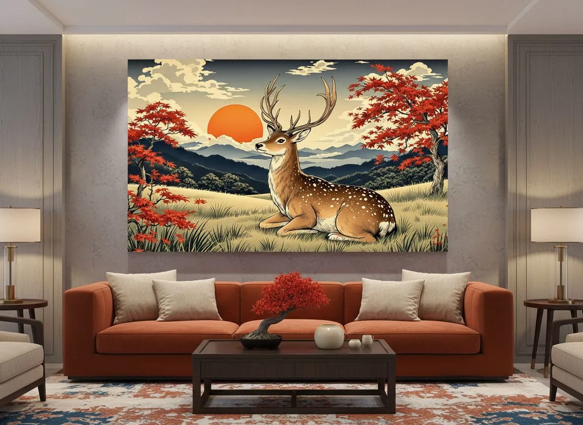 Hert in ukiyo-e stijl - Afbeelding 5