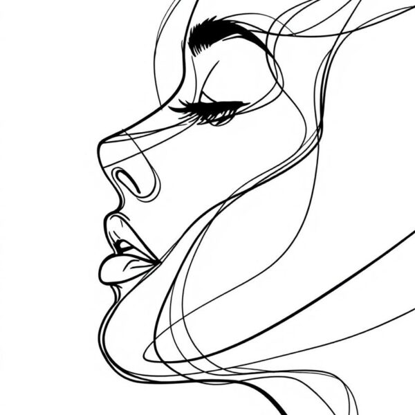 Gezicht line-art