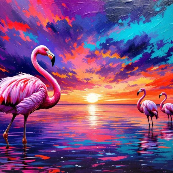 Kleurrijke flamingo's