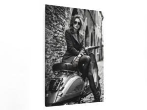 Dame op scooter