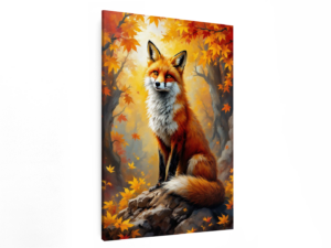 Vos met herfst achtergrond