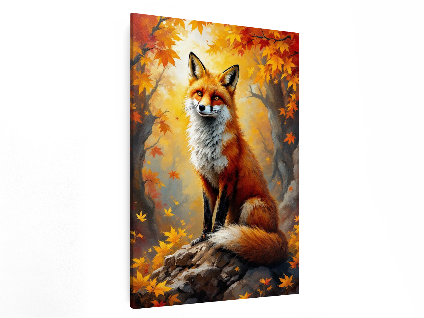 Vos met herfst achtergrond - Afbeelding 2