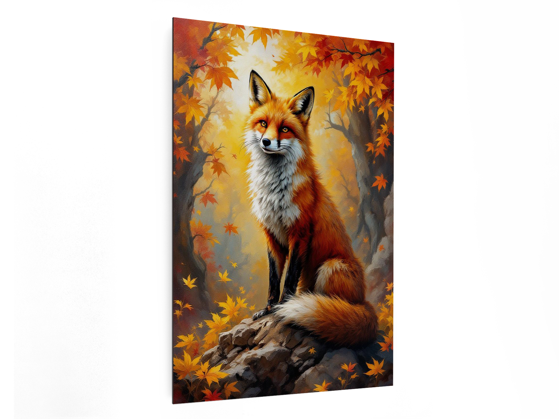 Vos met herfst achtergrond - Afbeelding 4