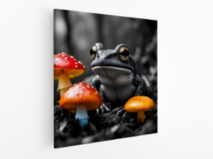 Kikker en paddenstoelen