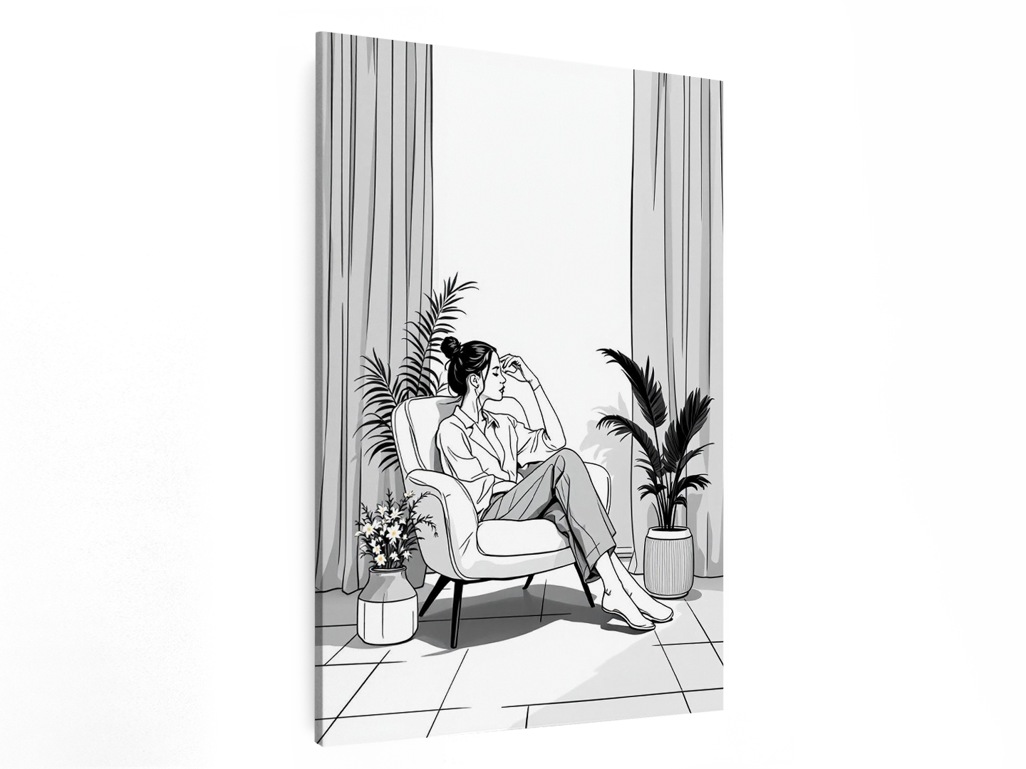 Line-art dame - Afbeelding 2