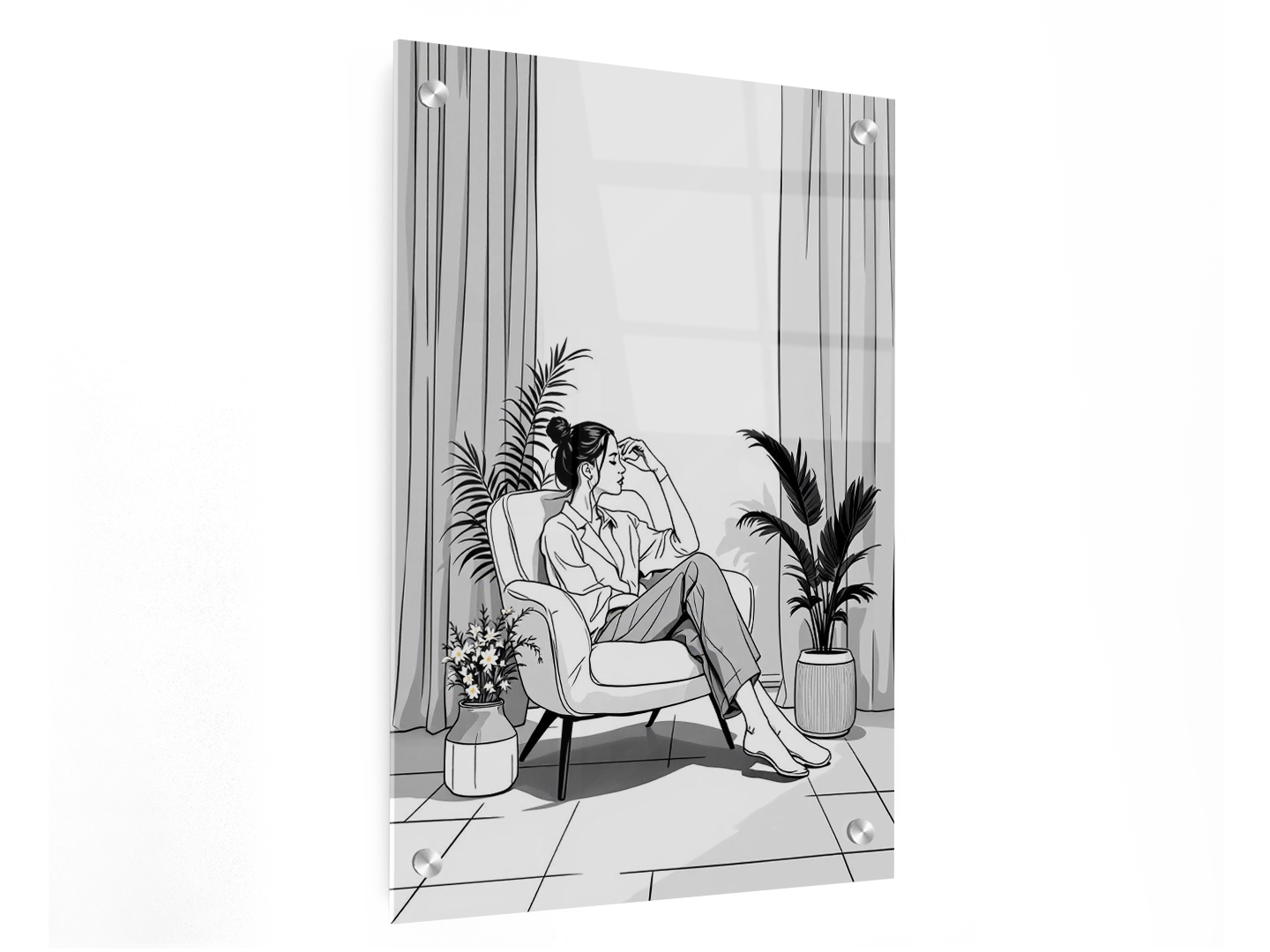 Line-art dame - Afbeelding 3