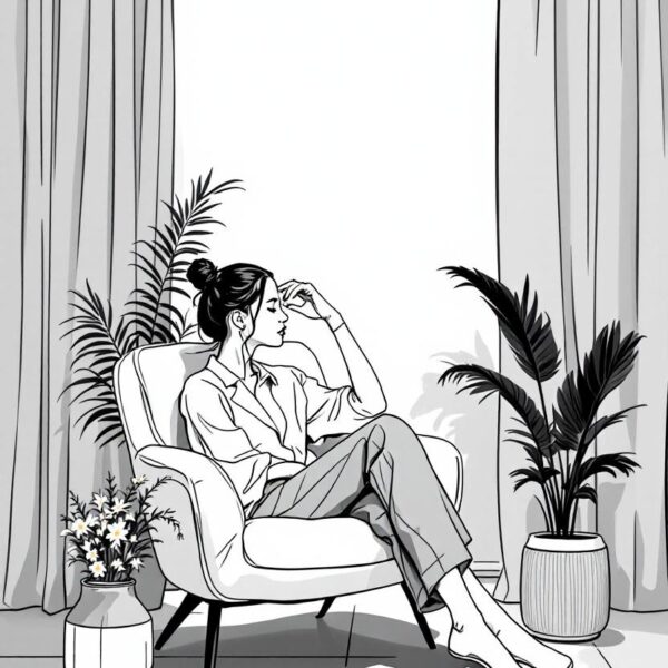 Line-art dame