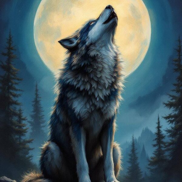Huilende wolf