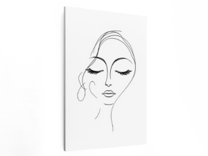 Gesloten ogen line-art gezicht